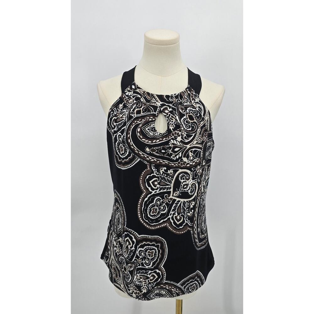 y2k Romantic Goth White House Black Market Paisley Key Hole Halter